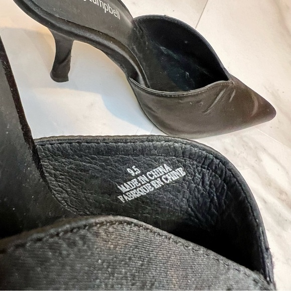 Jeffrey Campbell 90’s mule pointed toe heel satin black size 9.5 - Picture 8 of 12